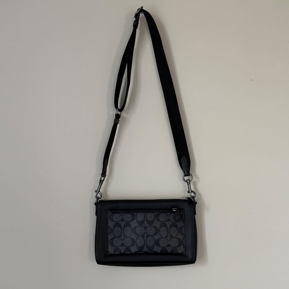 Coach Graham Crossbody Bag Signature Canvas Black Charcoal C5590 OS